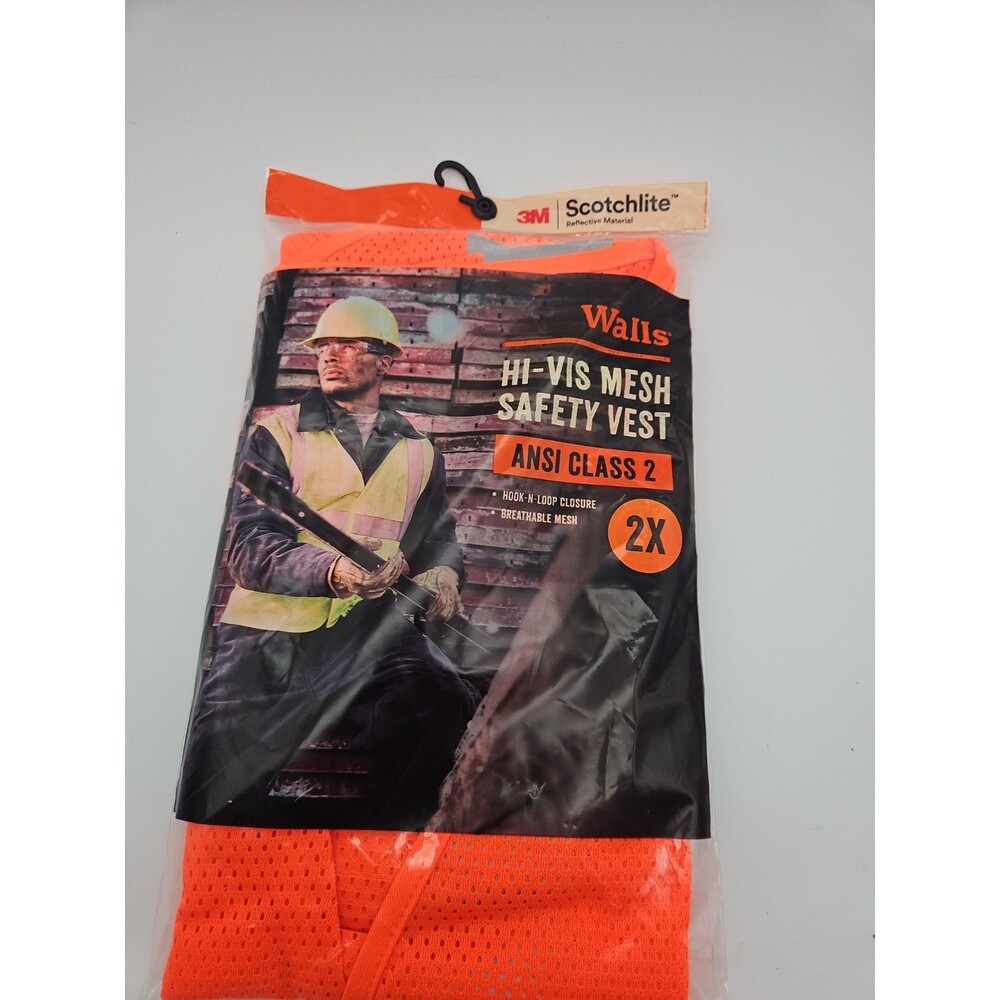 Walls ANSI Class 2 Orange HI-VIS Mesh Safety Vest 2XL NEW